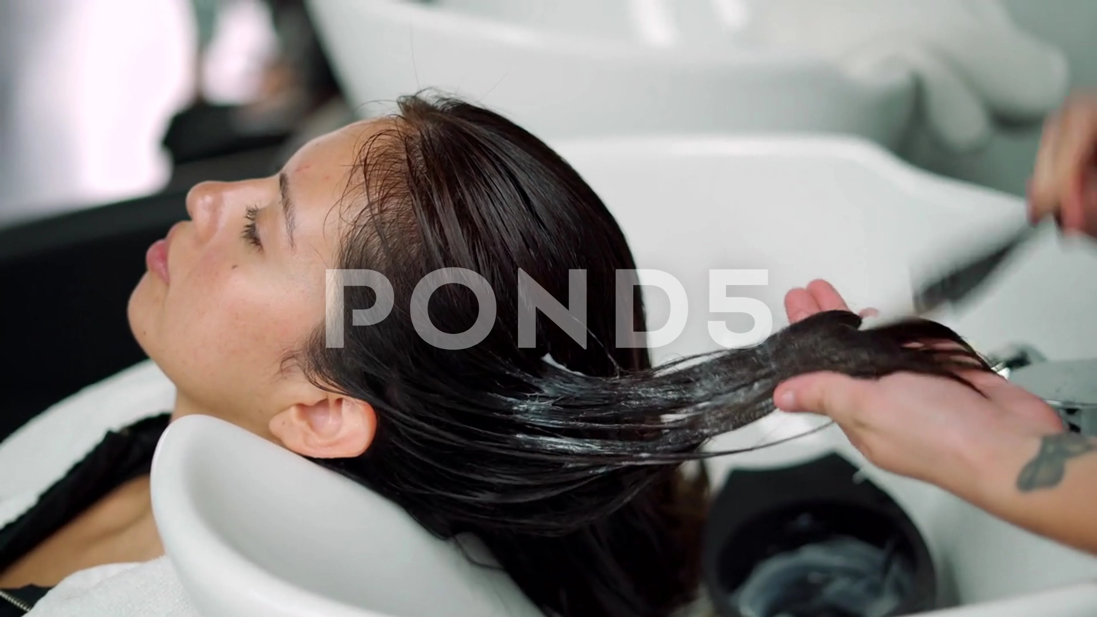 Washing Hair Woman In Salon Stock Video Footage | Royalty Free Washing Hair  Woman In Salon Videos | Pond5