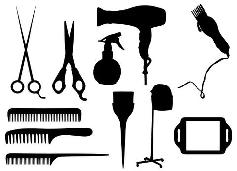Hairdressing objects Stock Illustration