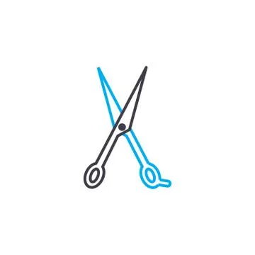 Hairdressing tools vector thin line stroke icon. Hairdressing tools outline Stock Illustration