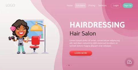 Hairdressing Website Template Stock Illustration
