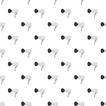 Hairdryer appliance pattern repeating on white background Ilustração Stock