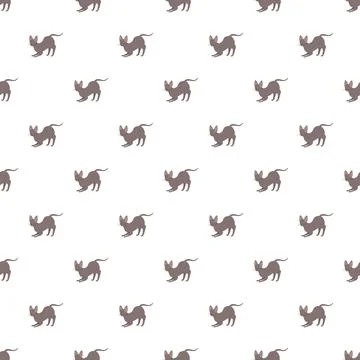 Hairless sphynx cat pattern seamless background design Stock Illustration