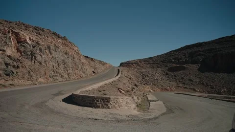 Hairpin Bend on an Empty Mountain Pass Road in Morocco Stock Footage 340595976
