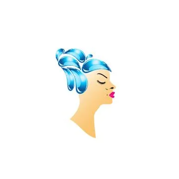 Hairstyle with droplets Stock Illustration