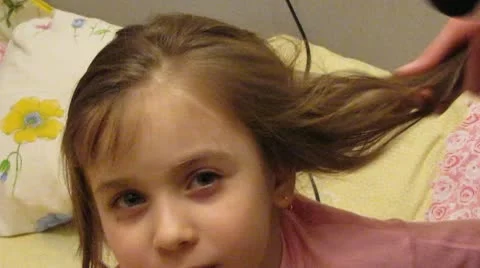 Hairstyle young girls Stock Footage