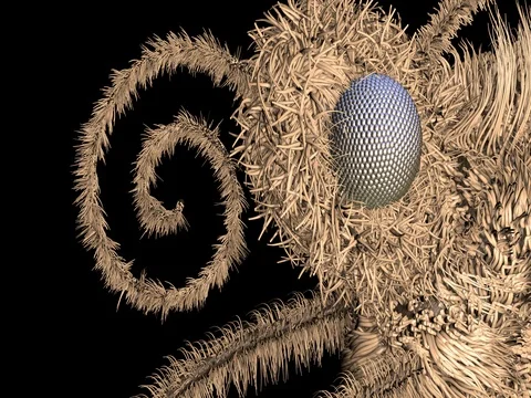 Hairy insect head, compound eye, proboscis Video stock 71480371