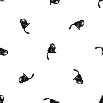 Hairy monkey pattern seamless black Stock Illustration
