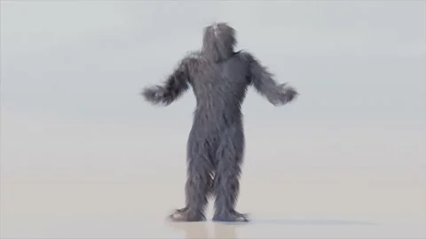 Hairy Monster Dancing Stock Footage 133259031