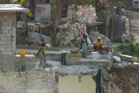 Haiti 2010 Earthquake Rebuilding House Stock Photos