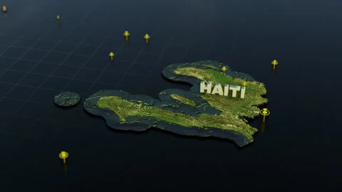 Haiti 3D Map With Animation Stock Footage 306424087