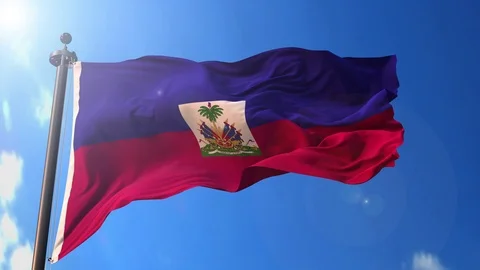 Haiti animated flag pack in 3D and green screen Stock Footage 119932951