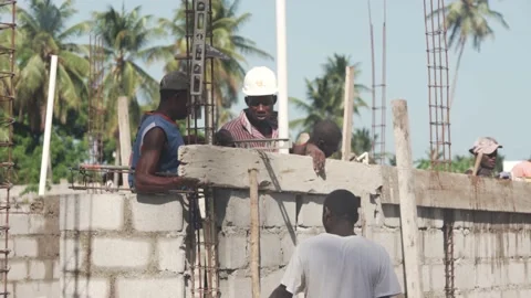 Haiti - Construction Workers Stock Footage 180180940
