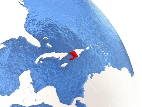 Haiti on elegant globe Stock Illustration