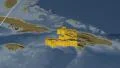 Haiti extruded. Bumps. Graticule. 4k or 4k+ Resolution