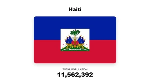 Haiti - Flag And Population Statistics - Digital Graphics Stock Footage 342624140