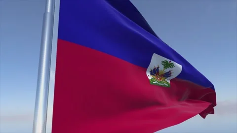 Haiti Flag Background Broadcast Ready 4K Vídeos de archivo 328193790