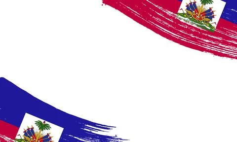Haiti Flag with Brush Stroke Effect, Grunge brush stroke. Watercolor painti.. Stock Illustration