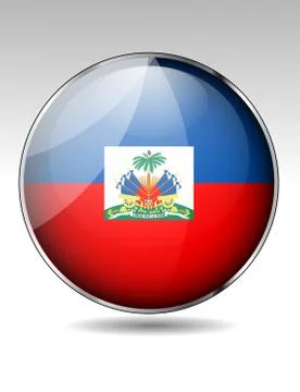 Haiti flag button Stock Illustration