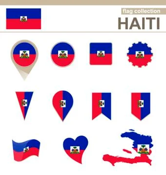 Haiti Flag Collection Stock Illustration