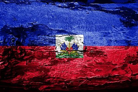 Haiti flag with grunge texture Stock Illustration