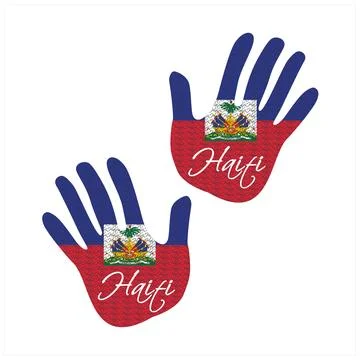 Haiti flag hand vector Stock Illustration