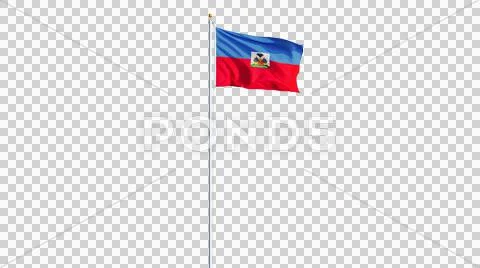 Haiti flag, long shot, isolated with alpha channel Stock Photos