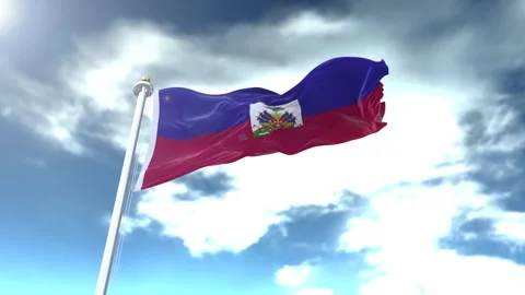 Haiti Flag Loop 4K Vídeos de archivo 317048405