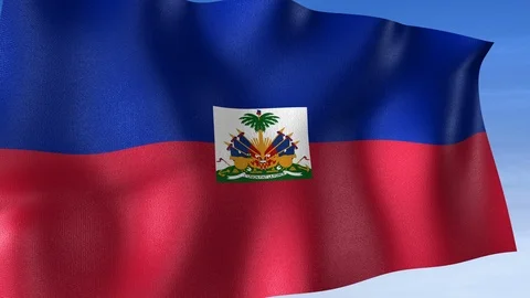 Haiti Flag - Set of 3 Angles with Masks [3WaveSeries] Stock Footage 106046109