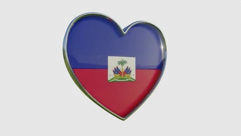 Haiti Flag in the Shape of 3D Heart. Video stock 142993708