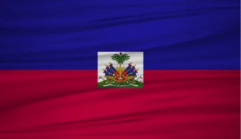 Haiti flag vector. Vector flag of Haiti blowig in the wind. EPS 10. Stock Illustration