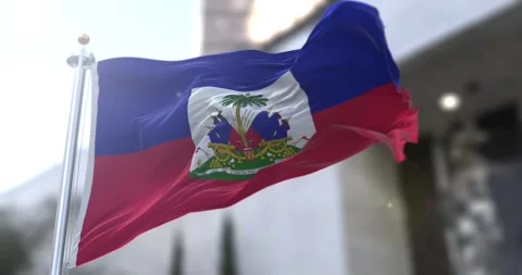 Haiti-flag-waving-seamless-loop-4k-60fps Stock Footage 331026253