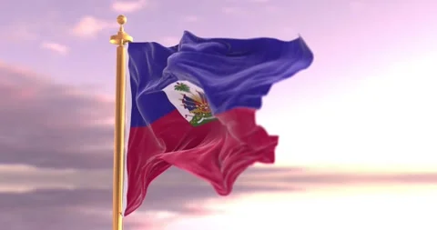 Haiti Flag Waving in the Wind  4K Cinematic Animation Stock Footage 325656711