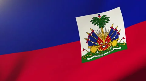 Haiti flag waving in the wind. Looping sun rises style.  Animation loop Stock-Footage 48595097