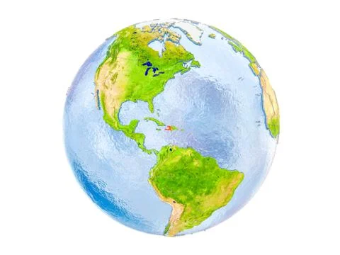 Haiti on globe isolated Stock Illustration