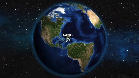 HAITI JACMEL ZOOM IN FROM SPACE Stock Footage 115651053