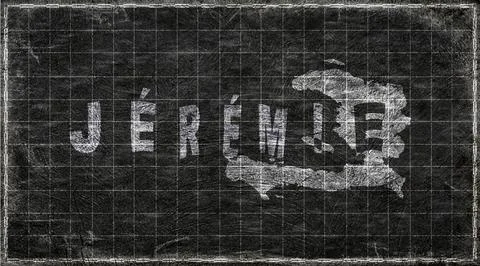 Haiti Jeremie Typography Map Stock Illustration