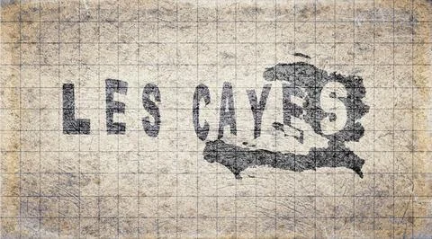 Haiti Les Cayes Typography Map Stock Illustration