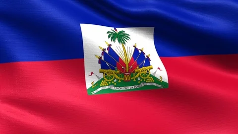 Haiti Looping Flag 4K Stock Footage
