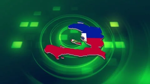 Haiti Map and Flag Background Video stock 344028160