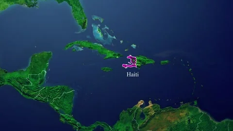 HAITI Map With Borders Stock Footage 318674917