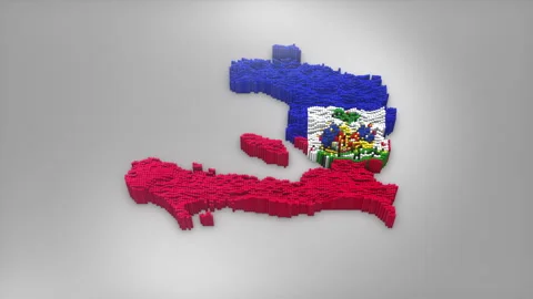 Haiti Map with Flag Intro Background Stock Footage 315164128