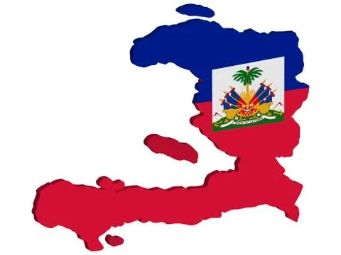 Haiti Map Flag Vector 3D Stock Illustration
