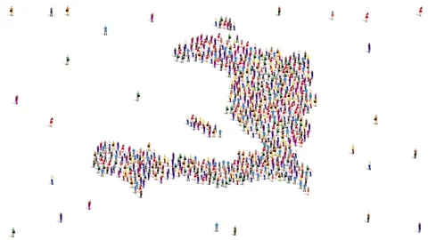 Haiti Map A large group of people form to create a Haiti map. 4K Video. Stock Footage 176834072