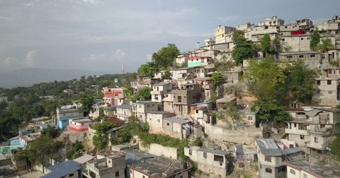 Haiti Port-au-Prince small houses 1 Stock Footage