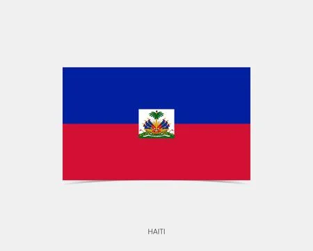 Haiti Rectangle flag icon with shadow. Illustrazione stock