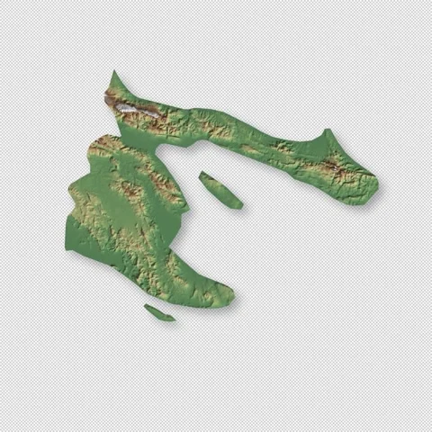 Haiti Rotating 3D Relief Map Seamless Loop, Alpha Channel 4K Видео 340715716