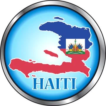 Haiti Round Button Stock Illustration
