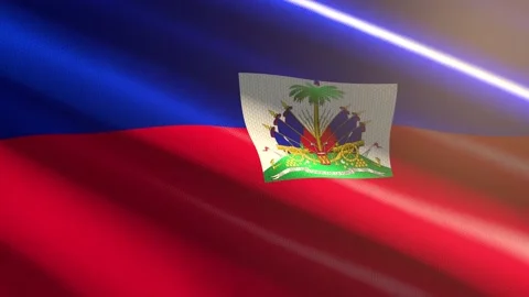 Haiti shiny flag - loop animation Stock Footage