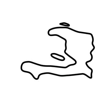 Haiti simplified vector outline map Stock Illustration