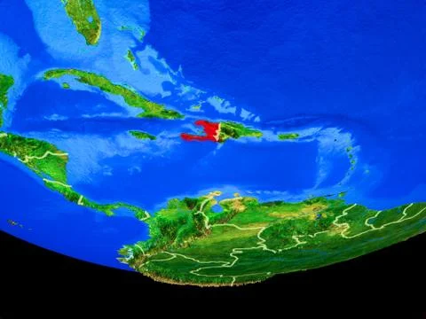 Haiti from space on Earth Illustrazione stock